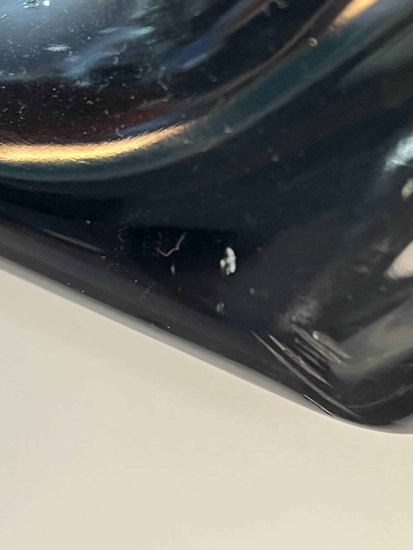Large black lacquered mirror in 80s style