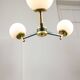 Mid-century italian brass and opaline chandelier