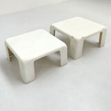 Set of 4 white "Quattro Gatti" side tables by Mario Bellini for C&B Italia, 1960
