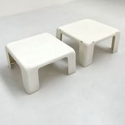 Set of 4 white "Quattro Gatti" side tables by Mario Bellini for C&B Italia, 1960