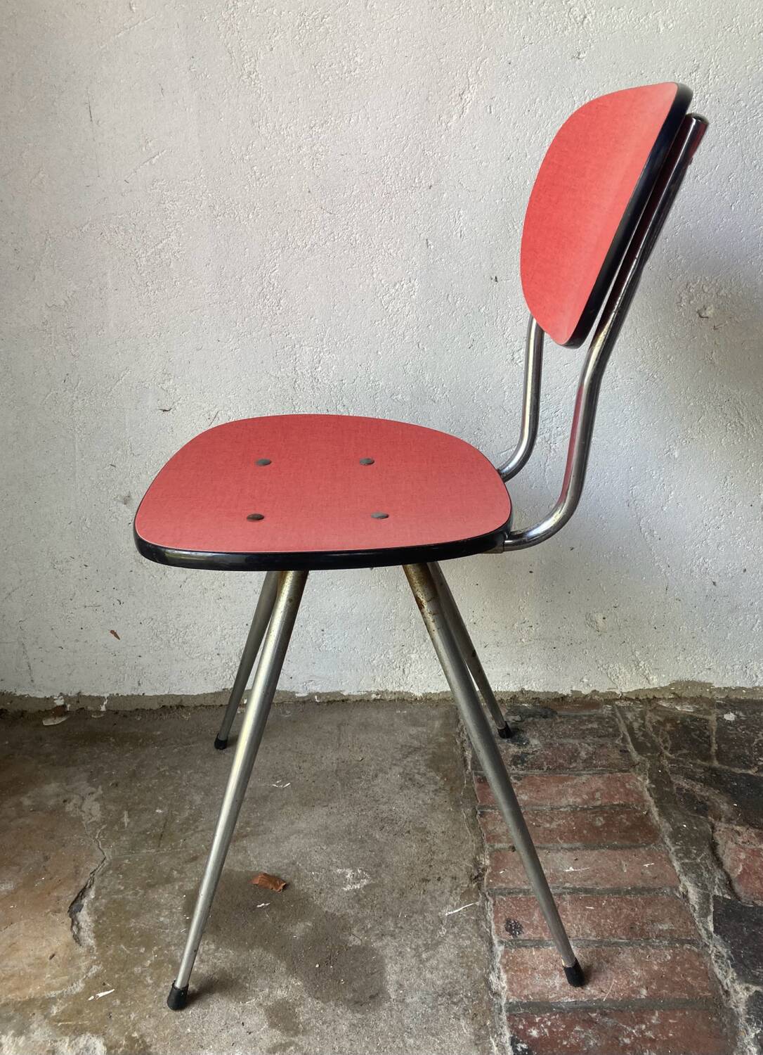 Red formica chairs