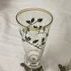 Paire de vases soliflore en verre emaille pied griffe en régule napoleon III