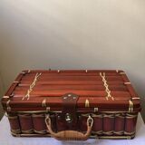 Suitcase in wicker and vintage bamboo