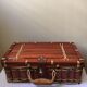 Suitcase in wicker and vintage bamboo