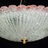Precious Italian pink Murano glass ceiling fixture, Murano, 1970