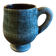 Large Patterned Cup on Matte Blue Glaze, by Jean De Lespinasse, 1950s / 1970s