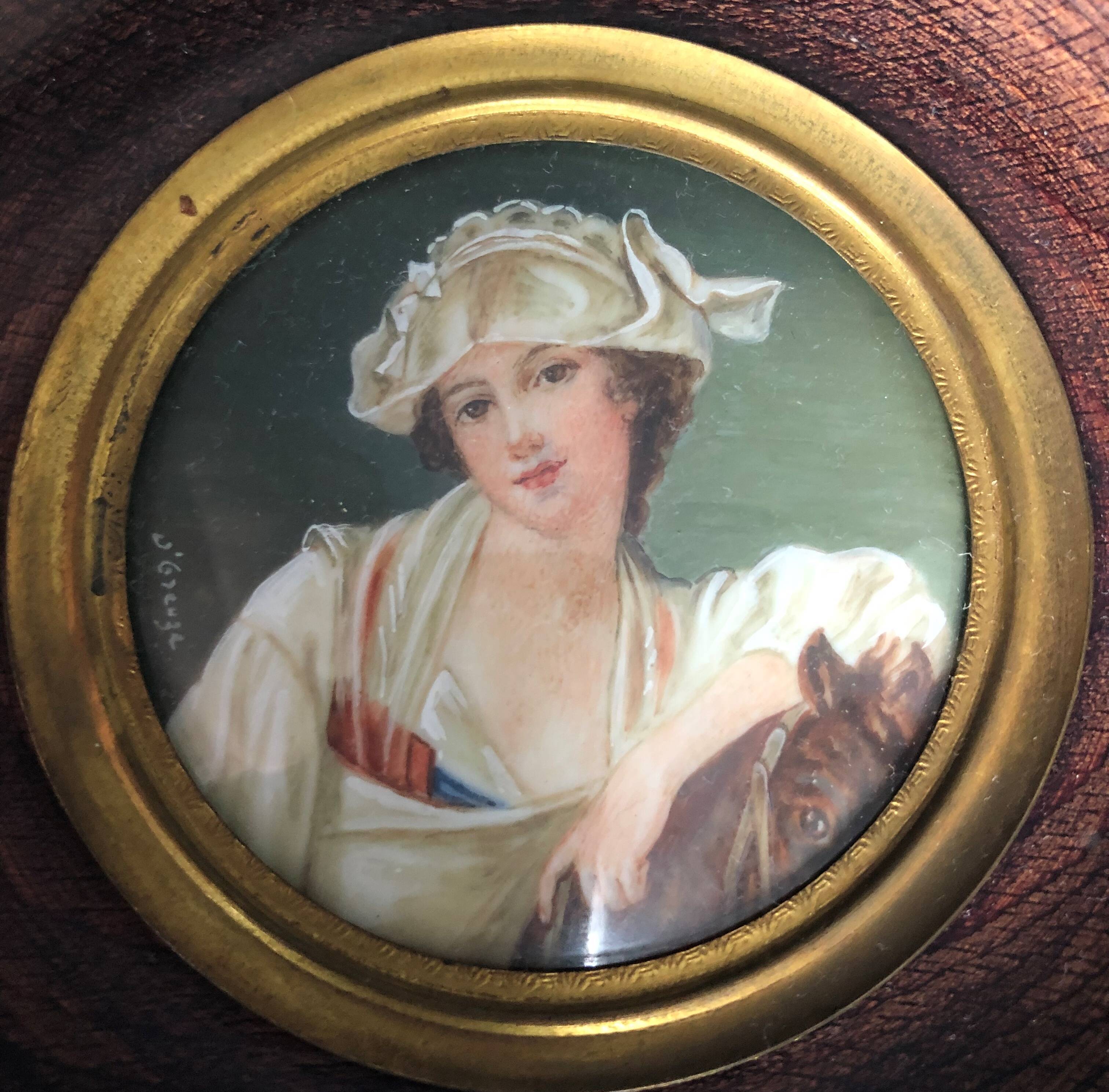 Miniature: portrait of an elegant woman