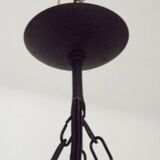 Rustique français vintage noir fer forgé 3 lumières lustre nuances de peau 4526