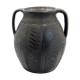 Black ceramic pot with double handle of Romanian craftsmanship