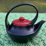 Ceramic teapot 2 shades black & red, original design