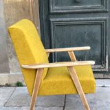 Scandinavian armchair with compass feet