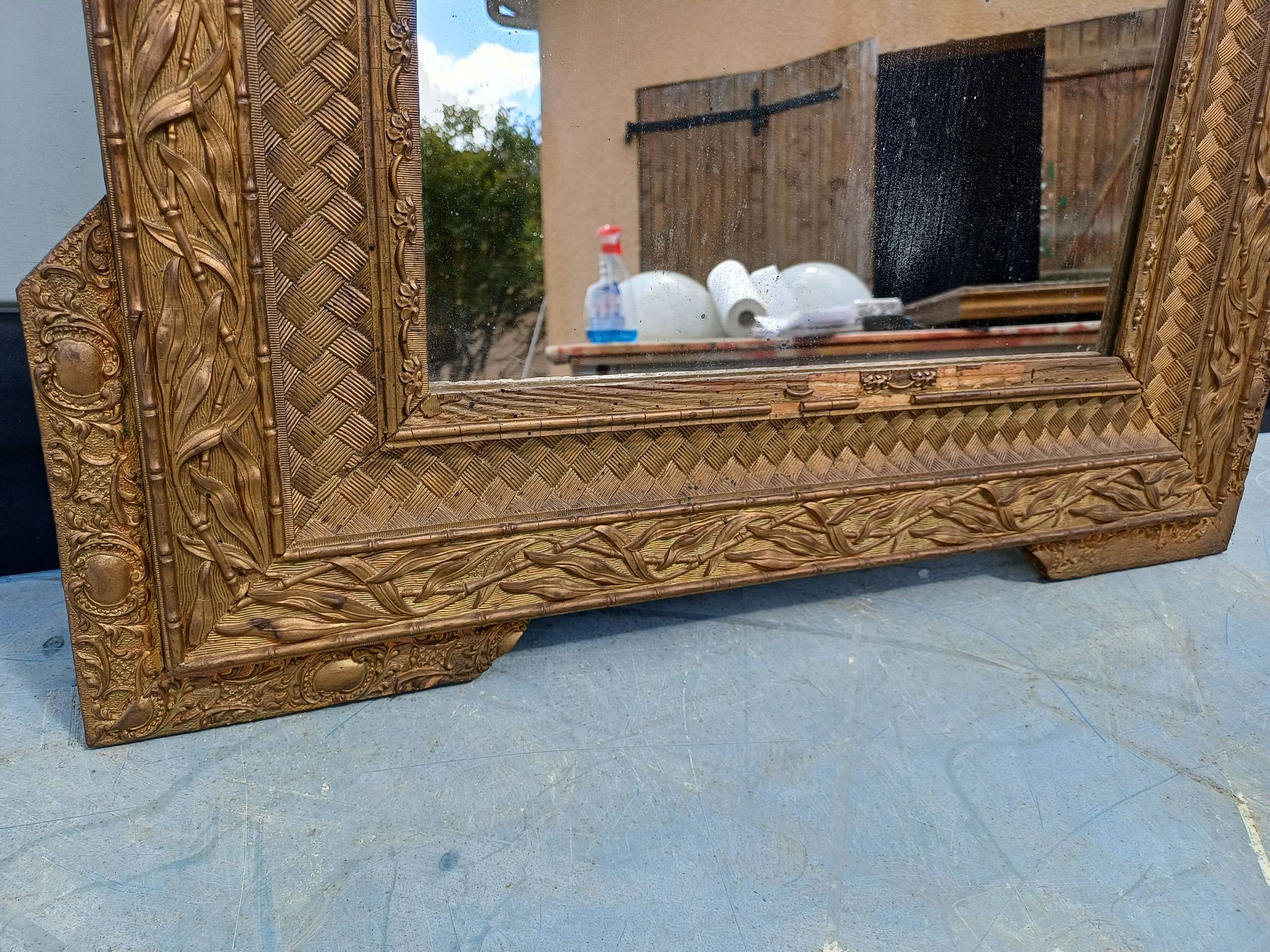 Miroir Bois et Stuk doré 19 ème