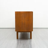 Vintage walnut wood row, restored, 220cm