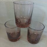 3 bubble glass water glasses
