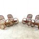 Rocking-chairs vintage en bambou, 1960, set de 4