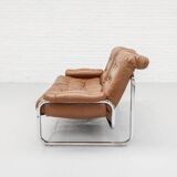 Tufted Leather Two-Seater Sofa by Johan Bertil for IKEA 1970s
