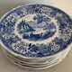 10 assiettes plates bleues Villeroy et Boch modèle Burgenland 1950