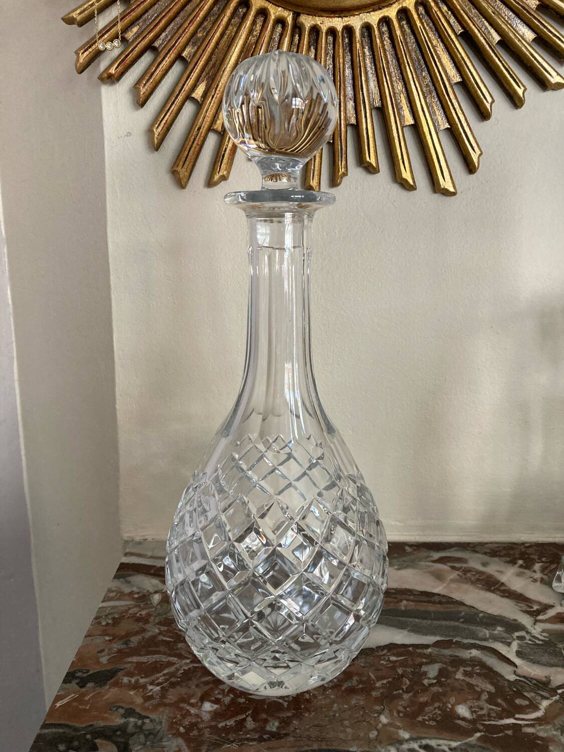Cut crystal carafe
