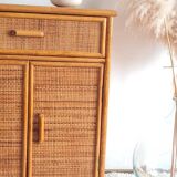 Vintage rattan sideboard from the 1970s.