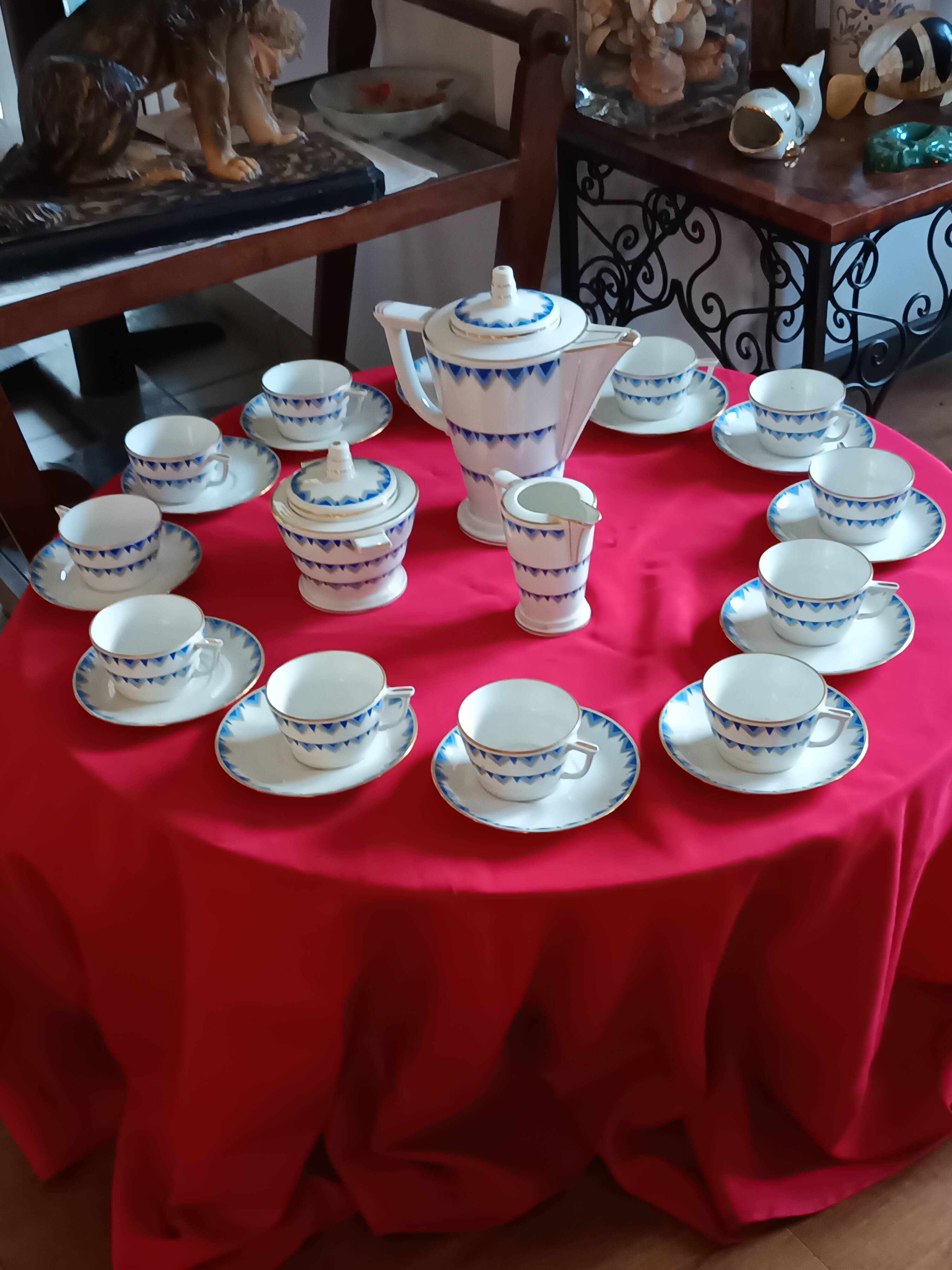 Art Deco coffee service Limoges attributed to Bétoule Legrand & Cie 1928