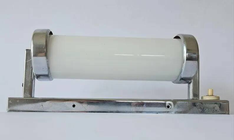 Rare Chrome design Bauhaus, Art Deco, Functionalism Wall Lamp, 1930s