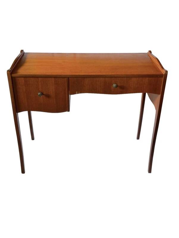 Bureau vintage 1960s avec 2 tiroirs – design ondulé élégant