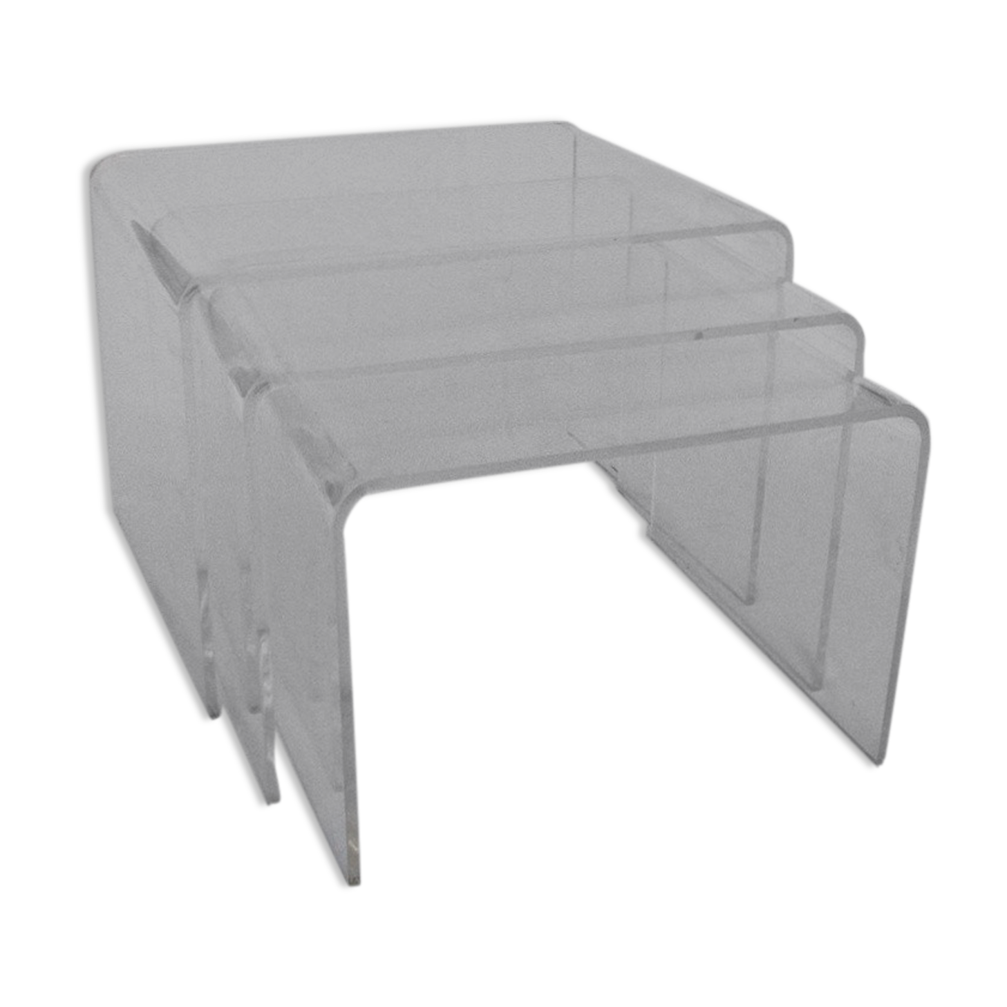 Pull-out coffee tables 1970 in plexiglass