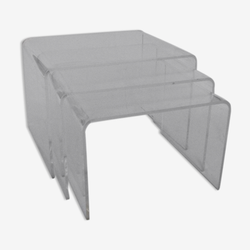Pull-out coffee tables 1970 in plexiglass