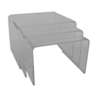 Pull-out coffee tables 1970 in plexiglass