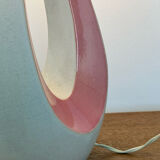 Organic design lamp in white and pink ceramic circa 1950