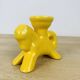 Vintage yellow ceramic horse candle holder