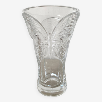 Vase en verre papillons