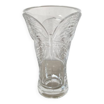 Vase en verre papillons