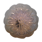 Round pressed glass ceiling light, floral center