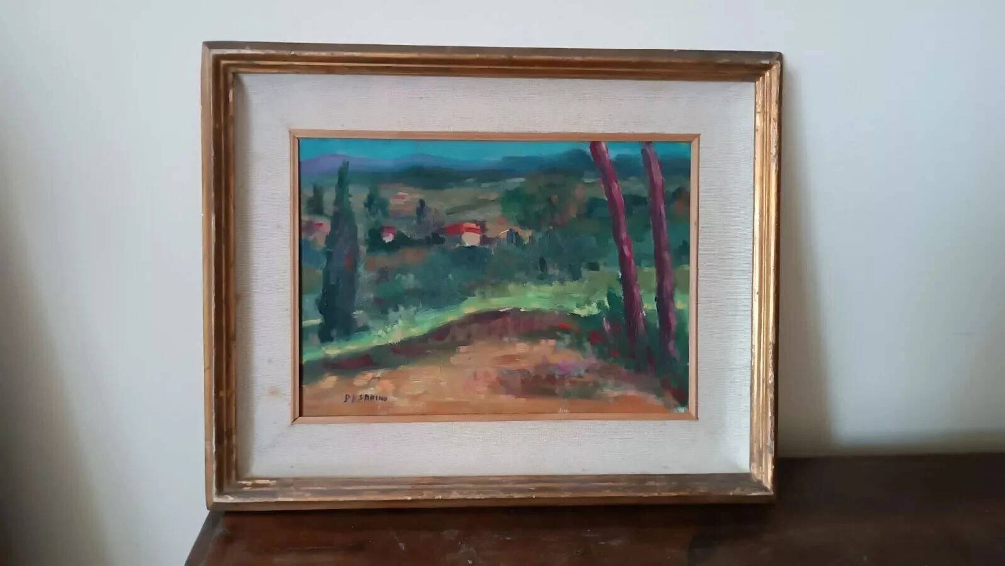 Still life by papalia sarino (1898/1958) oil on panel landscape