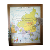 Former vintage Rossignol 50s Asia physical and political map