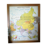 Former vintage Rossignol 50s Asia physical and political map