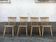 Série de 4 chaises bistrot/bohème hêtre - pieds compas - vintage - scandinave 1950