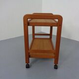 Danish Teak Bar Cart with Removable Tray, 1960s