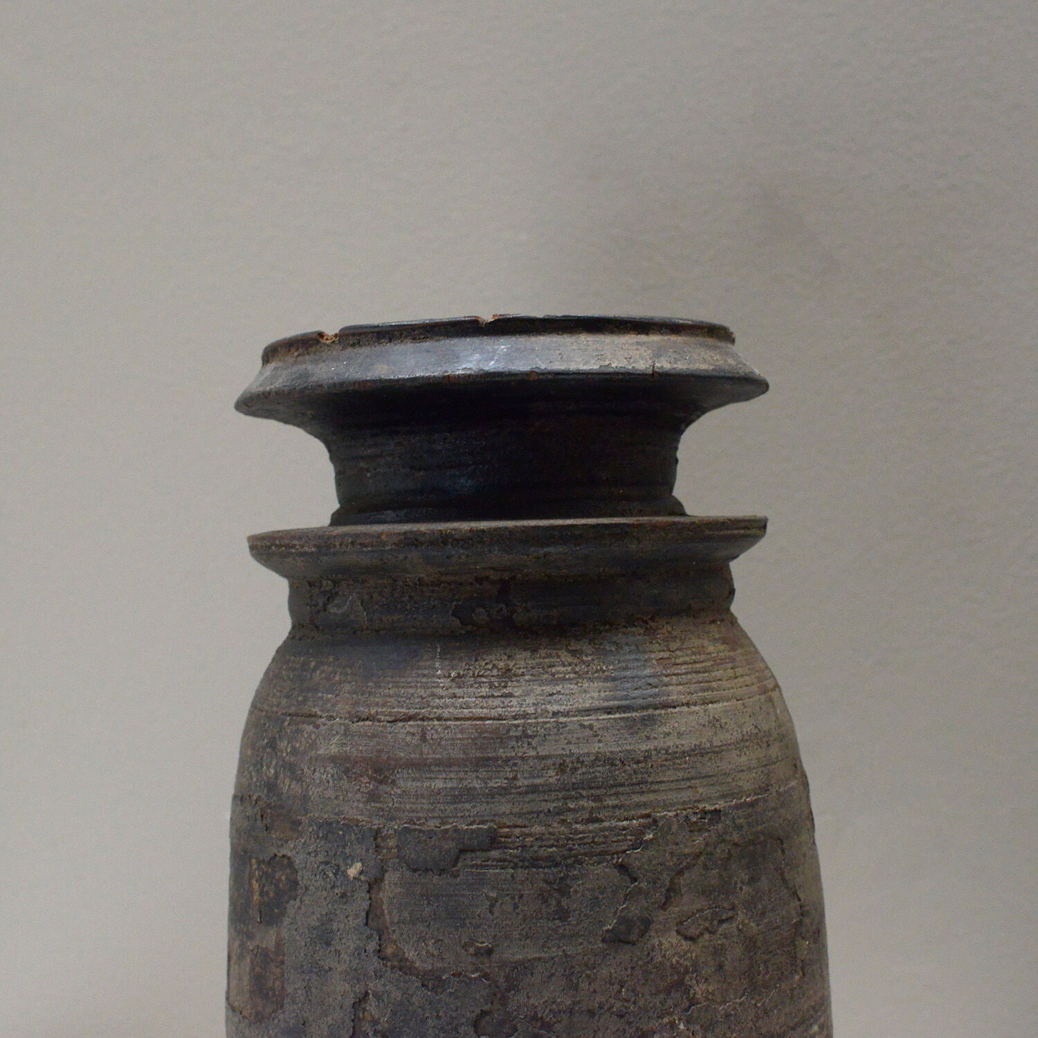 Antique Wooden Pot from Nepal Rustic 19th Century Storage Container