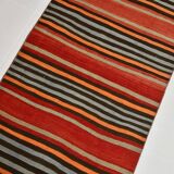 Runner Vintage Rayé – Tapis Kilim Graphique Tissé Main, 77x360 Cm