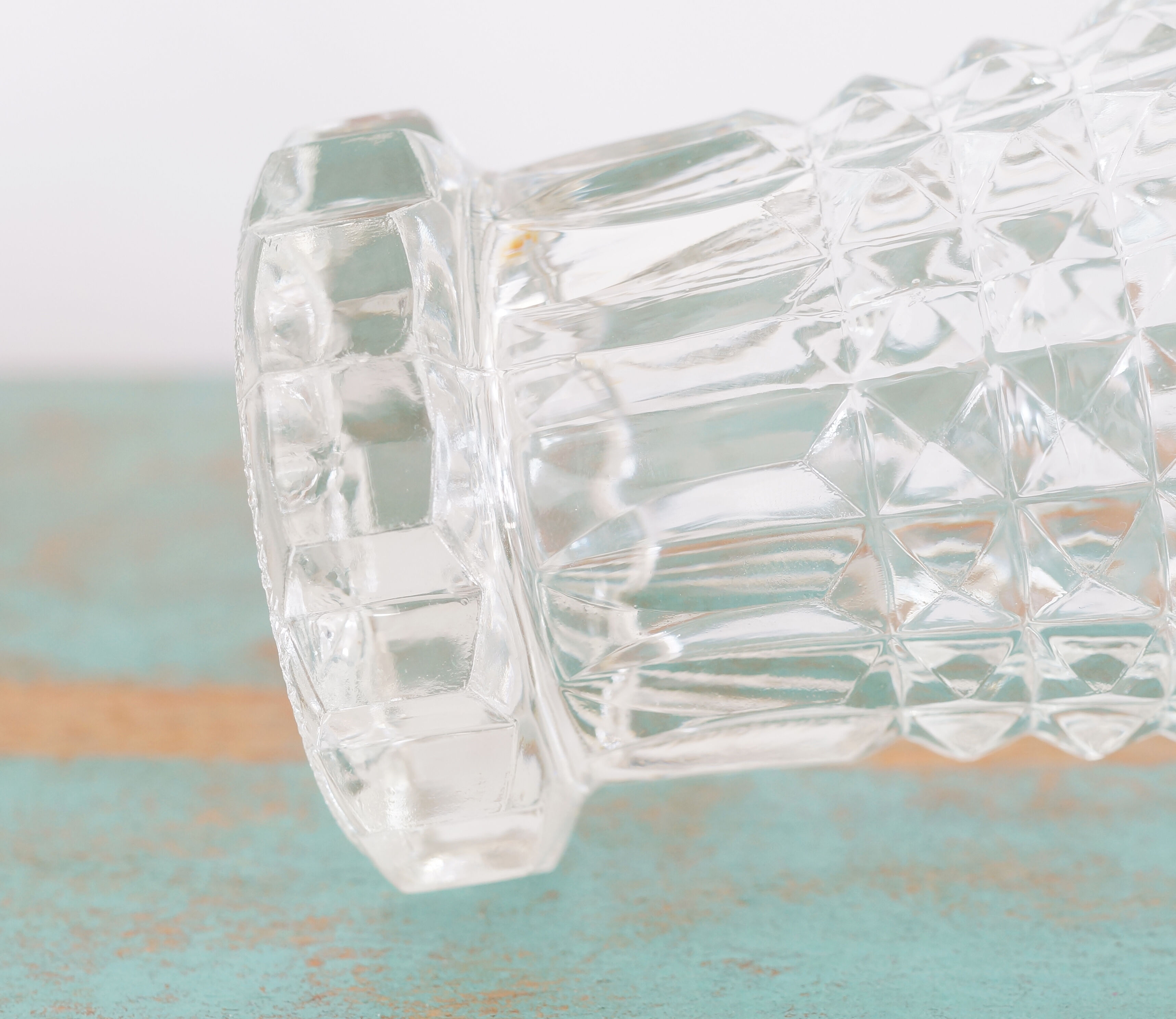 Vintage molded glass vase 50s