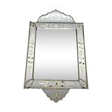 Miroir vénitien ancien avec gravures florales