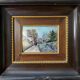 Camille Fauré Limoges painting "Village in winter" enamel painting