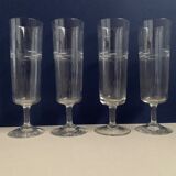 Set of 8 flutes in chiseled crystal 50s