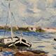 Reproduction of Boats on the Seine by Alfred Sisley