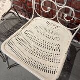 Wrought iron garden set painted white
