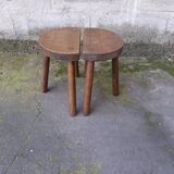 2 vintage tripod stools
