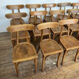Series of 24 chairs bistrot wood curved 1960