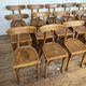 Series of 24 chairs bistrot wood curved 1960